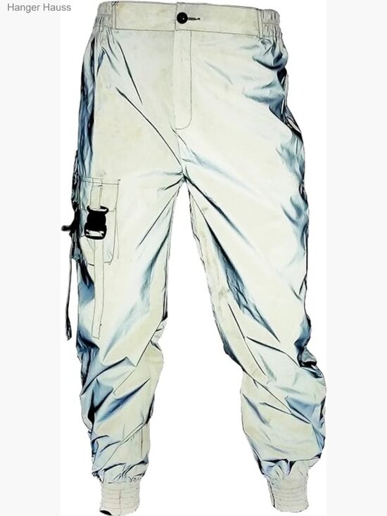 Other - Men's Reflective Joggers with Zippered Pockets Breathable Rave Pants
